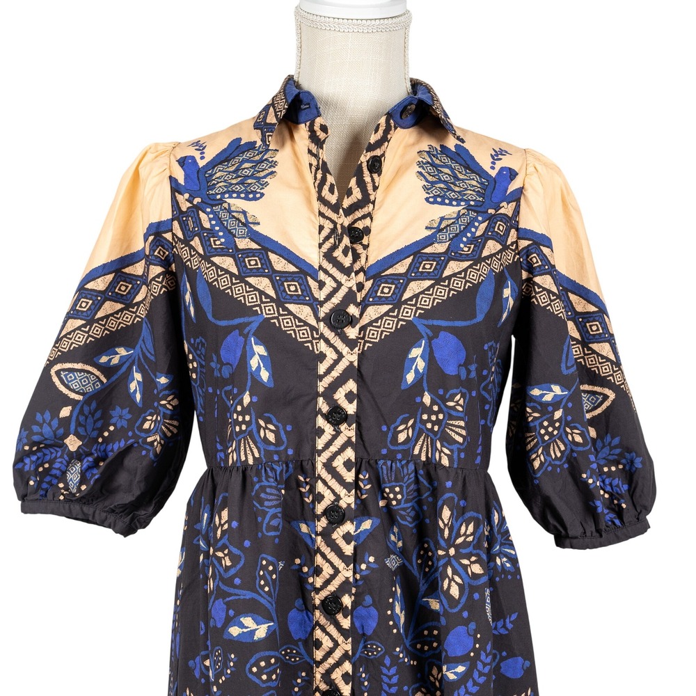 FARM Rio Black, Blue & Cream Printed Maxi Dress - Picture 7 of 12